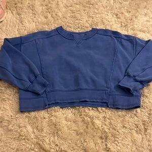 Free People Movement Blue Cropped Sweatshirt
